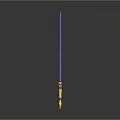 Purple Crystal Sword with Golden Hilt and Shiny Blade Fantasy Weapon Design