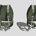 Green Tactical Backpack Straps With Adjustable Padded Design And Metal Buckles