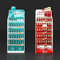 Colorful Retail Display Shelves With Multi Tiered Design For Beverage Bottles And Medicine Packages