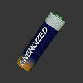 Energized Battery with Blue Orange Gradient and Silver Top for Daily Use 3d model