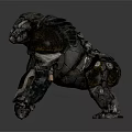 Fantasy Armored Muscular Creature Character With Rock like Skin And Crouching Posture