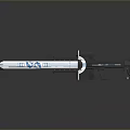 Sleek Blue Decorative Long Weapon With Modern Futuristic Design And Stylish Details