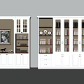 Modern White Bookcase Interior Design With Glass Doors Books Decorative Items And Drawers