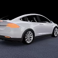 White Tesla Model X Exterior Design With Alloy Wheels And Headlights