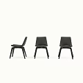 Black Leather Dining Chair With Modern Minimalist Design Ergonomic Backrest And Sleek Wooden Legs