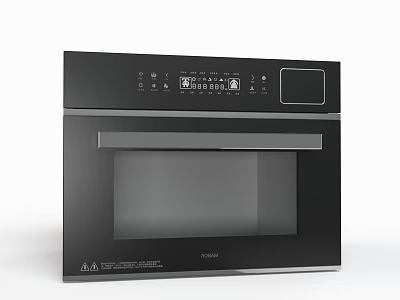 Sleek Black Microwave Oven With Digital Control Panel And Glass Door As Essential Kitchen Appliance 3d model
