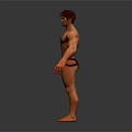 Muscular Male Character 3D Model With Standing Pose Muscular Physique And Gray Gradient Background