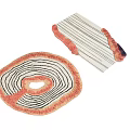 Stylish Shaped Rug With Intricate Tree Ring Pattern And Pink White Color Tones