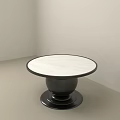 Round Coffee Table With White Tabletop And Black Spherical Base Modern Design 3d model