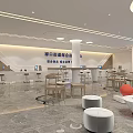 Modern Project Investment Service Hall Interior Design With Reception Desk And Bright Lighting