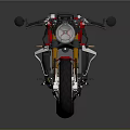 Red Sport Motorcycle With Gold Wheels Black Seat And Modern Sleek Design