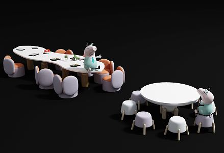 Modern Children's Tables and Chairs 3d model