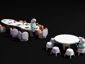 Modern Children's Tables and Chairs 3d model