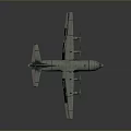 Military Transport Aircraft Model With Four Propellers And Gray Fuselage On Dark Background