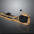 Wooden Recreational Rowing Boat With Black Seat And Paddle For Water Activities