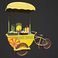 Mobile Juice Shop With Fresh Fruit And Bicycle Design In Mall