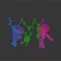 Cartoon Boy Swinging On Green Vines With Kids And Animal In Dark Gradient Background