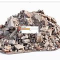 Mixed Stones and Wood Debris Pile for Construction Material Use