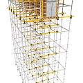 Industrial Scaffolding Equipment with Metal Frame and Yellow Support Bars for Construction Projects