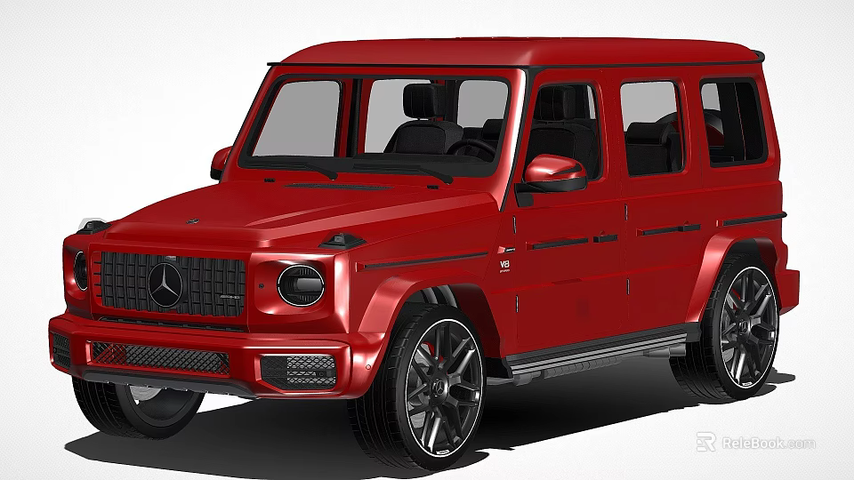 Red Mercedes G Class SUV With Modern Design Black Wheels And Sleek Exterior 3d model 