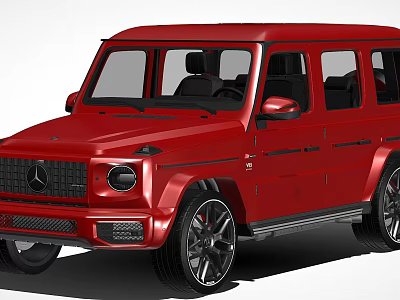 Red Mercedes G Class SUV With Modern Design Black Wheels And Sleek Exterior 3d model