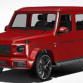 Red Mercedes G Class SUV With Modern Design Black Wheels And Sleek Exterior