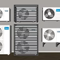 Air conditioning external unit Air conditioning external hood External unit protective cover Central air conditioning louver grille protective fence 3d model