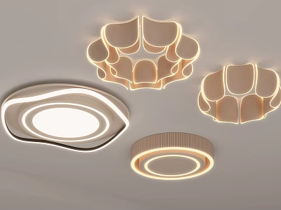 Modern Ceiling Lights with Unique Geometric Shapes and Warm Illumination for Contemporary Interior 3d model