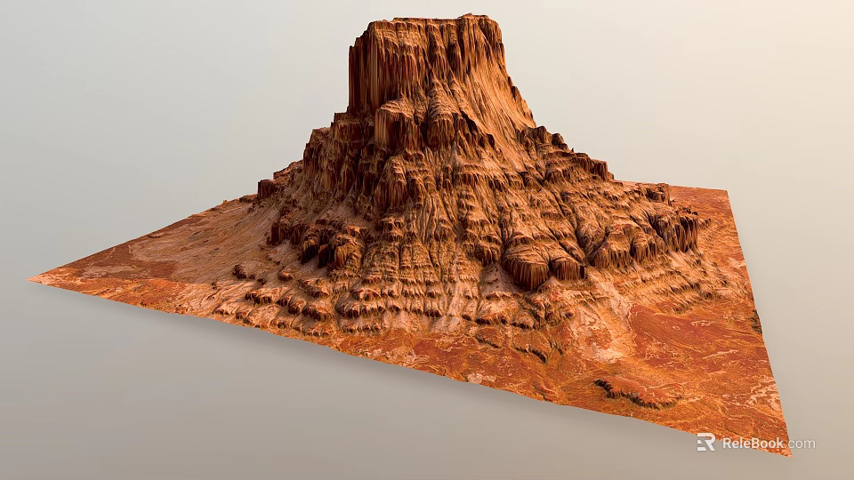 Elegant Garden Landscape Featuring Red Layered Rockery And Natural Rock Formation Design 3d model 