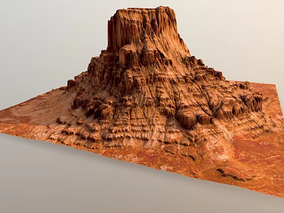 Elegant Garden Landscape Featuring Red Layered Rockery And Natural Rock Formation Design 3d model