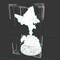 Woman Statue With Flowing Cloak And Decorative Base Blue
