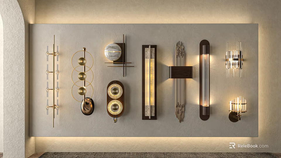 Different Style Wall Lamps in Modern Classic and Contemporary Designs for Interior Decor 3d model 