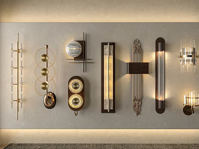 Different Style Wall Lamps in Modern Classic and Contemporary Designs for Interior Decor 3d model