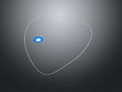 Fashion Silver Chain Necklace With Blue Pendant Stylish Women's Accessory 3d model