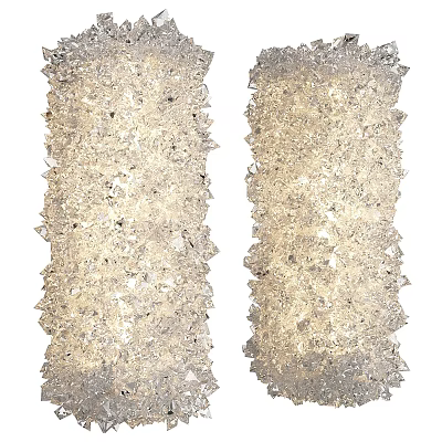 Two Modern Elegant Wall Lamps With Shimmering Textured Glass Surface 3d model