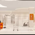 Modern Clothing Store Exterior With Glass Window Display Mannequins And Decorative Plants