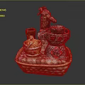 Traditional Chinese Style Decorative Furniture Featuring Stone Mill Bucket Fortune Character And Basket Base