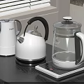 Modern White Daily Electrical Appliances With Glass Kettle And Sleek Design On Kitchen Counter