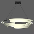 Modern Circular Chandelier Design With Transparent Layers And Illuminated Light