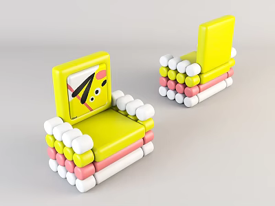 Modern Children's Chair Home Chair 3d model
