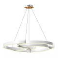 Modern Circular Ring Chandelier With LED Light Strips And Wooden Ceiling Mount 3d model