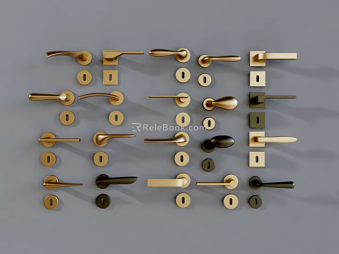 Modern door handle hardware cabinet door handle door lock 3d model