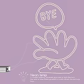 Neon Lighting Combo with Creative Hand and BYE Bubble Design for Home Modern Ambient Decoration