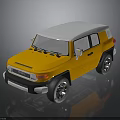 Toyota Yellow SUV With White Roof Black Wheels And Front Grille