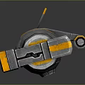 Gray And Orange Mechanical Robot With Circular Body Antenna And Armored Design