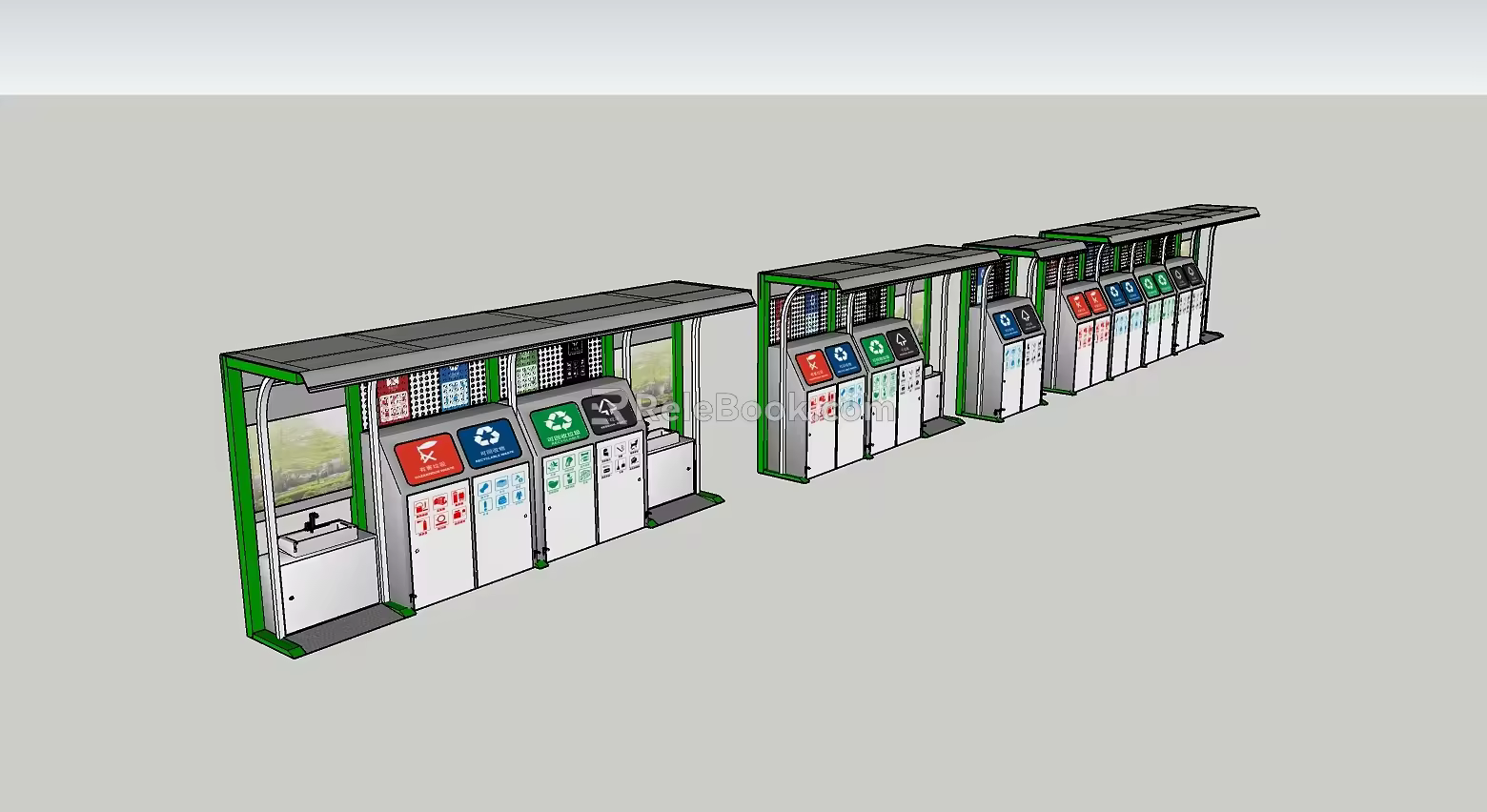 Modern garbage bin garbage classification 3d model