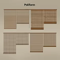 Poliform Wooden Window Blinds With Modern Design And Various Textures For Home Interior
