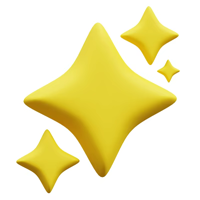 Modern Decorative Ornament Set With Yellow Stars For Home Decoration 3d model