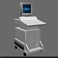 Modern Medical Equipment Mobile Workstation With Display Screen And Rolling Base 3d model