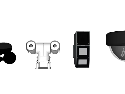 Projection Monitoring Security Devices Including Dome Cameras Bullet Cameras And HD Units 3d model